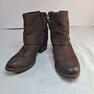 Ethem Distressed Ankle Boots Womens Sz 36 (US 6) Brown Lace Accent Western Boho